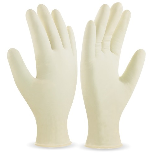 Guantes desechables de látex empolvado 688-LUT (100 un.) - Referencia 688LUTBL